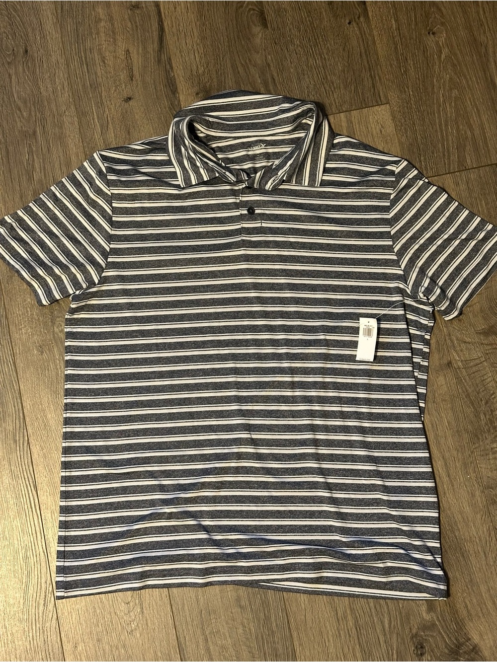 Old Navy Navy and White Striped Polo